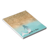 Giro Aqua Watercolor Gold Glitzer Meerjungfrau Notizblock (angewinkelt)