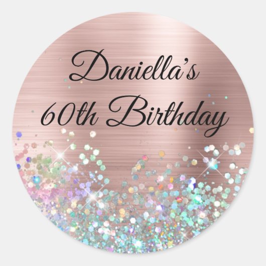 Giro Blush Rose Goldene Frische Pasta machen Glitz Runder Aufkleber (Vorderseite)