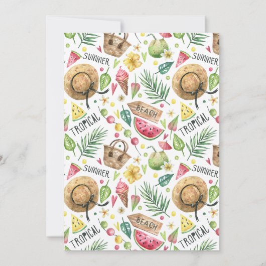 Giro Colorful Beach Relax Abschluss Partry Einladung (Rückseite)