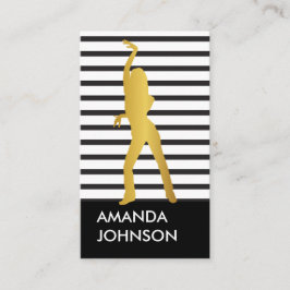 Giro Dance School Schwarz-weiß Stripes Visitenkarte