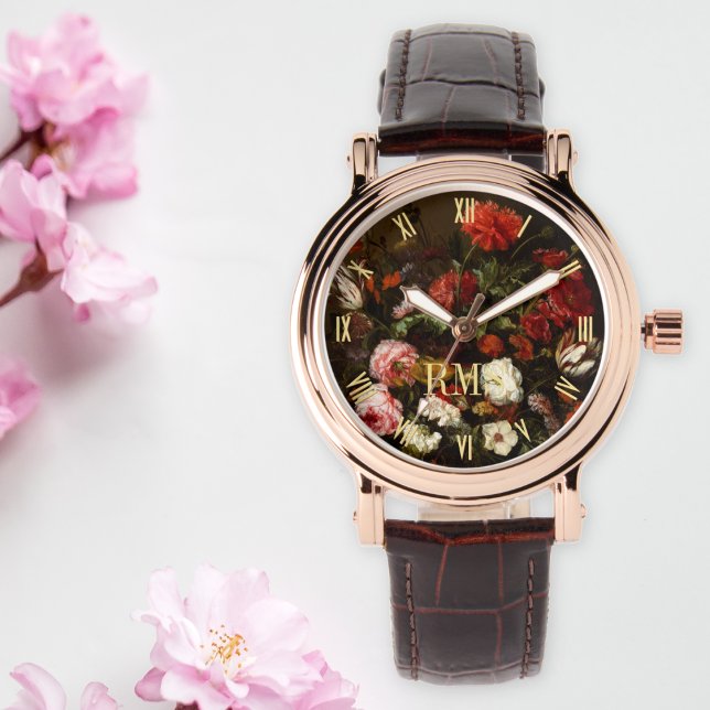 Giro del Malcantone Museo Cantonale d'Arte Rose Mi Armbanduhr (Womens Floral Art Elegant Rose Gold Monogrammed Watch)