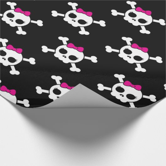 Giro-Emo-Punk-Schädelknochen Geschenkpapier (Ecke)
