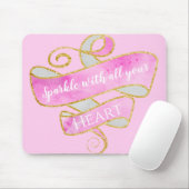 Giro Hübsch Blush Pink Gold Glitzer Sparkle Herz Mousepad (Mit Mouse)