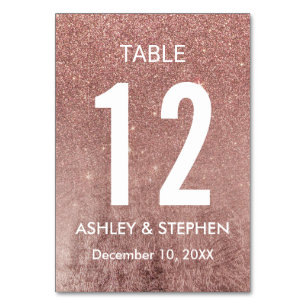 Giro Modern Rose Gold Glitzer Foil Tischnummern