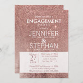 Giro Modern Rose Gold Glitzer Foil Verlobung Einladung (Vorne/Hinten)