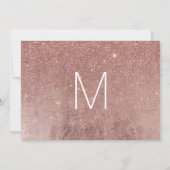 Giro Modern Rose Gold Glitzer Foil Verlobung Einladung (Rückseite)