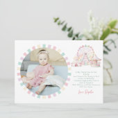 Giro Pastel Colour Carnival Circus Geburtstag Foto Dankeskarte (Stehend Vorderseite)