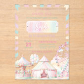 Giro Pastel Colour Carnival Circus Kindergeburtsta Acryleinladungen (Vorderseite)