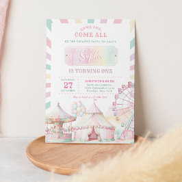 Giro Pastel Colour Carnival Circus Kindergeburtsta Einladung