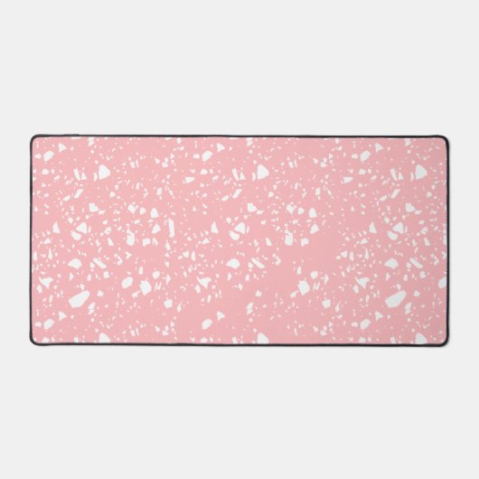 Giro Pastel Pink Abstrakt Terrazzo Muster Schreibtischunterlage (Vorderseite)