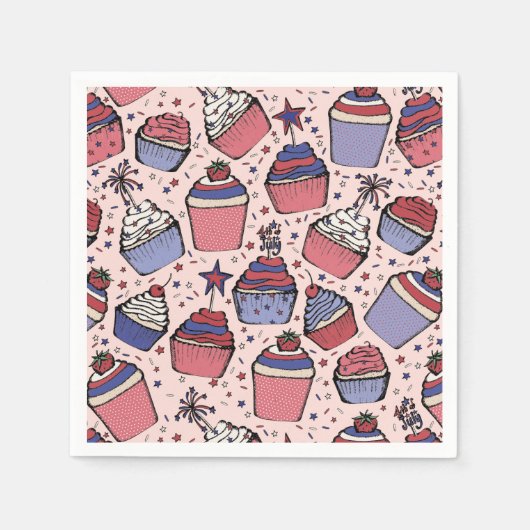 Giro Patriotic Red White and Blue Cupcake Party Serviette (Vorderseite)