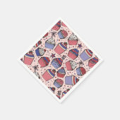 Giro Patriotic Red White and Blue Cupcake Party Serviette (Ecke)