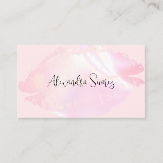Giro Pink Lips Feminine Makeup Artist Einfach Visitenkarte (Vorderseite)