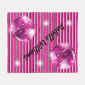 Giro Pink Schwarz-weiß Strip Parco Civico-Ciani Fleecedecke (Vorderseite (Horizontal))