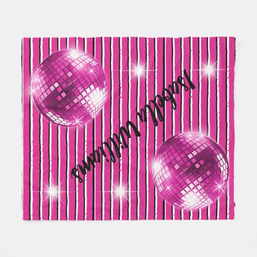 Giro Pink Schwarz-weiß Strip Parco Civico-Ciani Fleecedecke (Vorderseite (Horizontal))