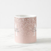 Giro-Script-Rose Gold Glitzer Blush Pink Monogram Kaffeetasse (Mittel)