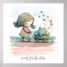 Giro Stars Kinderzimmer Watercolor Poster