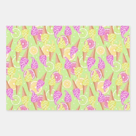 Giro Summertime Ice Creme Lipstick Limon Geschenkpapier Set (Vorderseite 3)