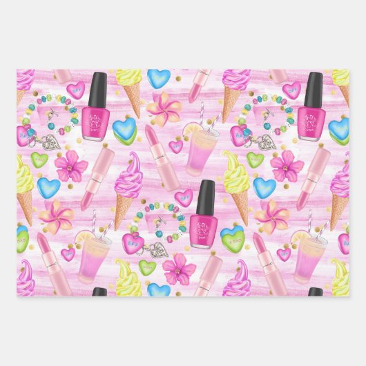 Giro Summertime Ice Creme Lipstick Limon Geschenkpapier Set (Vorderseite 2)