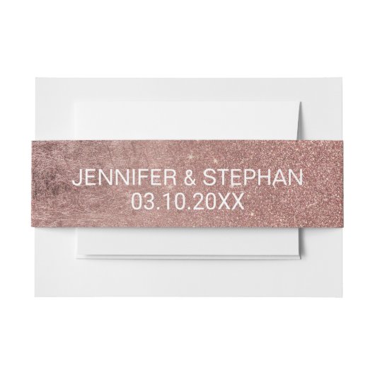 Girona Modern Rose Gold Glitzer Foil Bly Band (Vorderseite Beispiel)