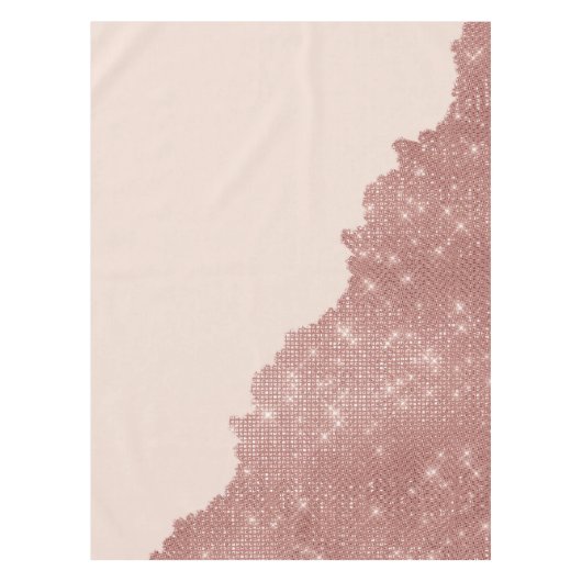 Girona Modern Rose Gold Glitzer Rosa Split Tischdecke (Vorderseite)