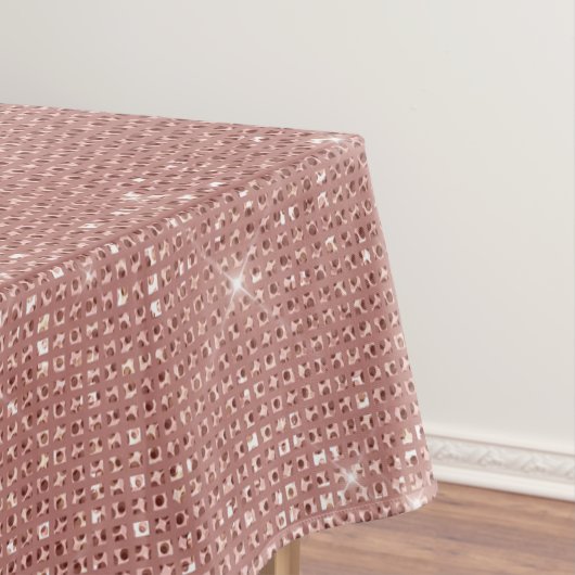 Girona Modern Rose Gold Glitzer Rosa Split Tischdecke (Beispiel)