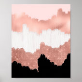 Girona Modern Rose Gold Pink Glitzer Pinselstrich Poster (Vorne)