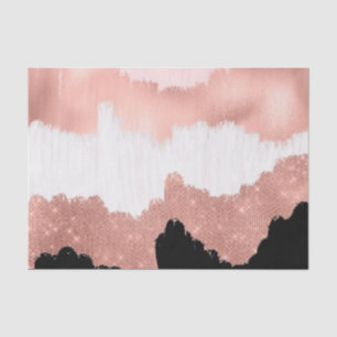 Girona Modern Rose Gold Pink Glitzer Pinselstrich Seidenpapier