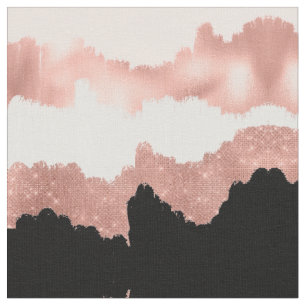 Girona Modern Rose Gold Pink Glitzer Pinselstrich Stoff