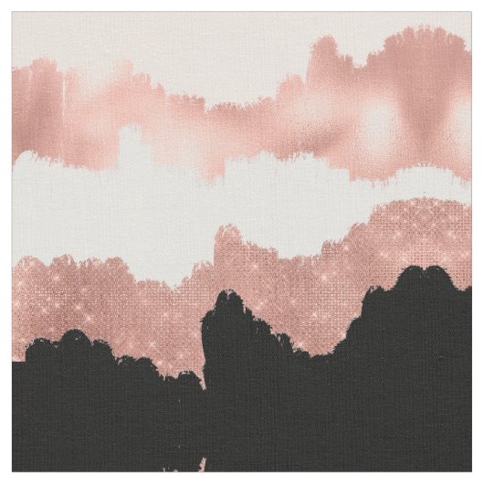 Girona Modern Rose Gold Pink Glitzer Pinselstrich Stoff (Nahaufnahme)