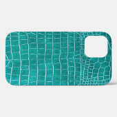 Girona Peacock Blue Imitats Krokodile Leder Case-Mate iPhone Hülle (Rückseite (Horizontal))