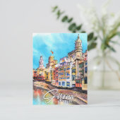 Girona Spanien Aquarellbilder Postkarte (Stehend Vorderseite)