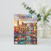 Girona Spanien Postkarte (Stehend Vorderseite)