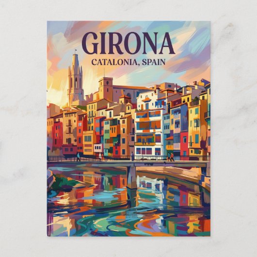 Girona Spanien Postkarte (Vorderseite)