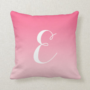 Gironmoderne rosa Ombre Custom Monogram Kissen