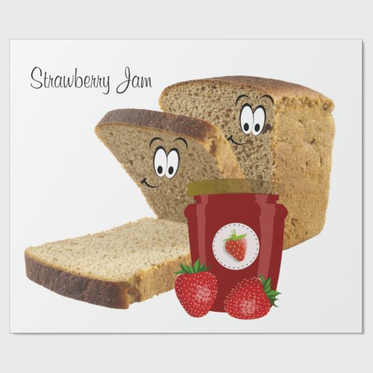 Giropapier, Erdbeermarmelade, Toast Geschenkpapier (Flach)