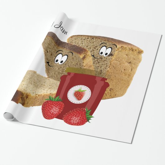 Giropapier, Erdbeermarmelade, Toast Geschenkpapier (Ungerollt)