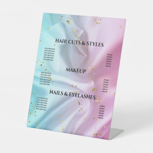 Girpping Pink Glitzer Pedestal Sign Sockelschild (Vorderseite)