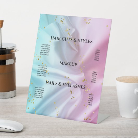 Girpping Pink Glitzer Pedestal Sign Sockelschild (In SItu)