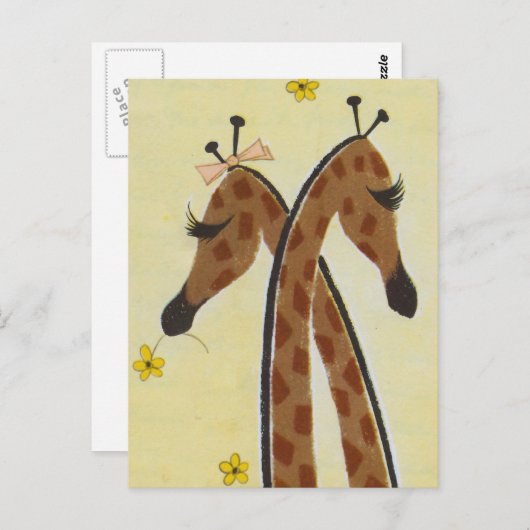 Girraffen in der Liebe Postkarte (Vorne/Hinten)