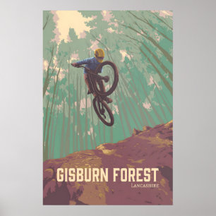 Gisburn Forest Mountainbike-Reiseplakat Poster