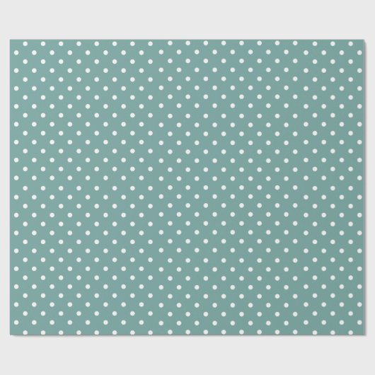 Gischtgrün| Weißes Polka - Dot - Umhüllungspapier Geschenkpapier (Flach)