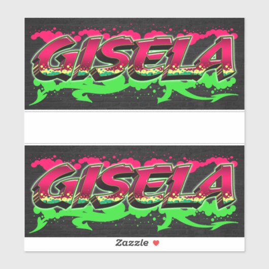 Gisela Vorname Name Graffiti Aufkleber Sticker (Blatt)