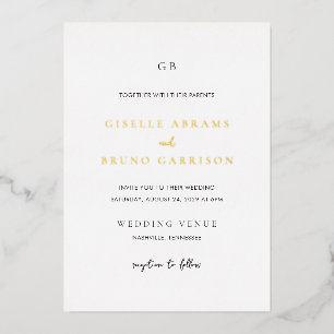 Giselle Classic Monogram Elegant Wedding Folieneinladung