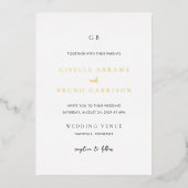 Giselle Classic Monogram Elegant Wedding Folieneinladung (Vorderseite)