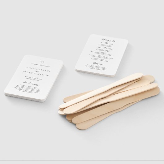 Giselle Classic Monogram Elegant Wedding Program Fächer (Non-assembled)