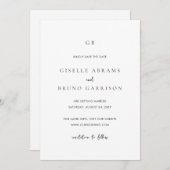 Giselle Classic Monogram Elegant Wedding Save The Date (Vorne/Hinten)