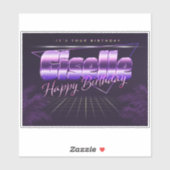 Giselle Name Vorname lila retro Sticker Geburtstag (Blatt)