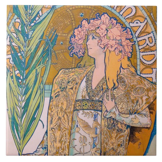 Gismonda, Sarah Bernhardt, Mucha Fliese (Vorderseite)