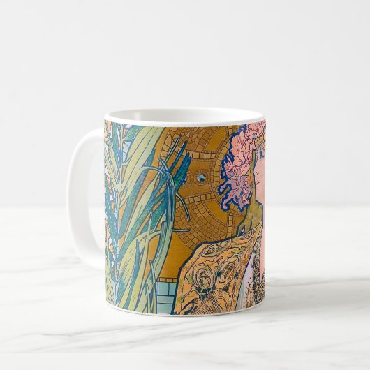 Gismonda, Sarah Bernhardt, Mucha Kaffeetasse (Vorderseite Links)
